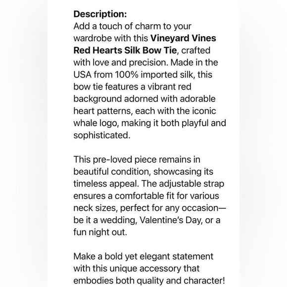 Vineyard Vines Red Hearts Silk Bow Tie for Kids - Playful & Charming - Picture 12 of 17